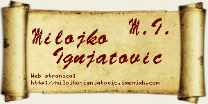 Milojko Ignjatović vizit kartica